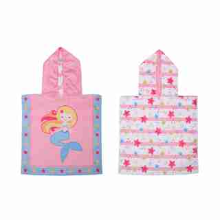 Reversible Baby Poncho Cover Up - Mermaid