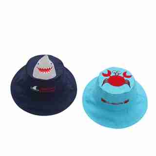 Reversible Sun Hat - Shark / Crab