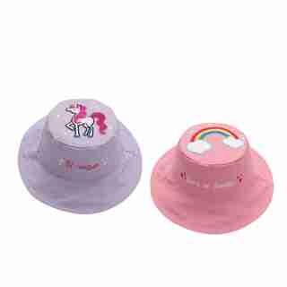 Reversible Sun Hat - Unicorn / Rainbow