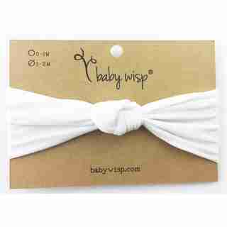 Baby Wisp® Baby Headband Nylon Turban Knot White 3 Months Plus