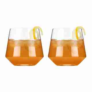 Gobelets à cocktail en cristal inclinés