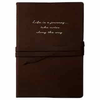 Life Journey Dark Brown Leather Wrap Journal