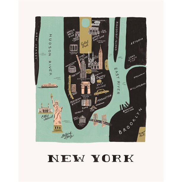 Rifle Paper Co. New York Map Art Print - 8x10
