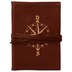 Embroidered Compass Leather Wrap Journal