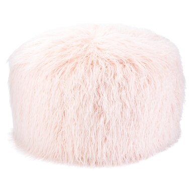 Faux Mongolian Pouf Pink Faux Mongolian Pouf Pink