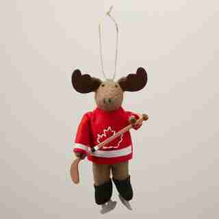 Hockey Moose Ornament