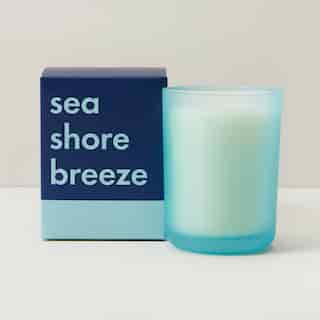 POURED GLASS CANDLE SEA SHORE BREEZE