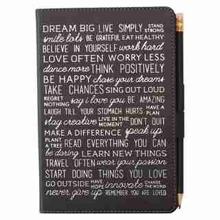 Pen Loop Journal - Live Simply, Black