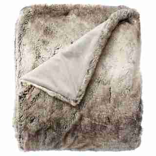 THROW FAUX FUR SILVER FOX