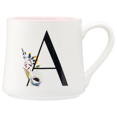 floral monogram mug a by indigo glassware bar gifts chapters