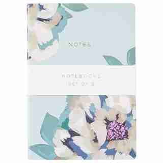 Set of 3 Small Notebooks Georgia Floral Mint