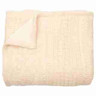 THROW CABLE-KNIT SHERPA IVORY