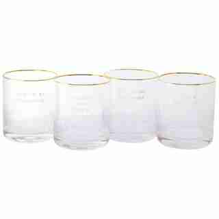 CUT GLASS LOWBALL - SET OF 4