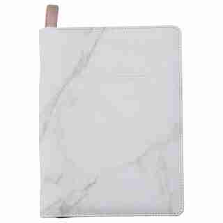 REFILLABLE ZIP JOURNAL TODAY IS THE DAY WHITE MARBLE