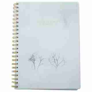 A4 SPIRAL POLYPRO NOTEBOOK FIRST FROST TREES WHITE