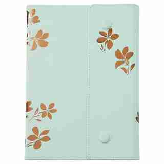 FOLDOVER JOURNAL TOSSED FLORAL LIGHT TEAL