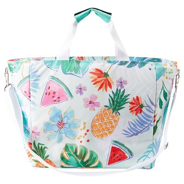 TROPICAL PRINT COOLER TOTE