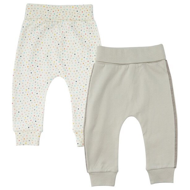 INDIGOBABY BASICS BABY PANT SET 2PK DOTS & GREY 0-3 MONTHS