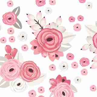 Pink Graphic Flowers Wall Decal