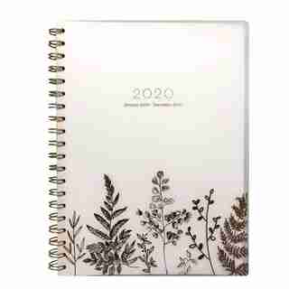 2020 12-Month Weekly Spiral Planner Pink Ferns