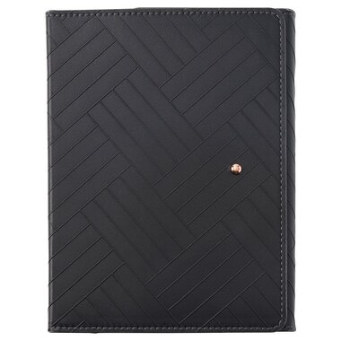 EMBOSSED FOLDOVER JOURNAL HERRINGBONE BLACK