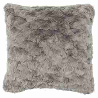 TEXTURED FAUX FUR PILLOW COVER – GREY 18” x 18”
