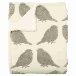 BIRDY JACQUARD FLEECE THROW BLANKET