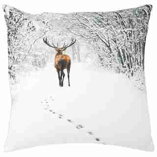 PHOTO REAL WINTER STAG PILLOW COVER – 18” X 18”