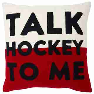 EXPRESSIONS HOCKEY TALK PILLOW COVER – 18” X 18”