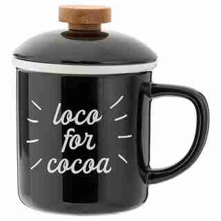 LOCO FOR COCOA WOOD TOP CAMP MUG