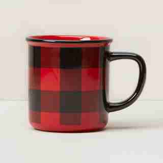 RED BUFFALO PLAID CAMP MUG