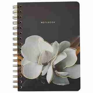 A5 SPIRAL NOTEBOOK WINTER MAGNOLIA BLACK