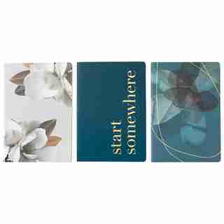 SET OF 3 NOTEBOOKS SMALL WINTER MAGNOLIA GREY
