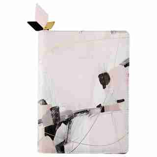 REFILLABLE ZIP JOURNAL GILDED ABSTRACT PINK