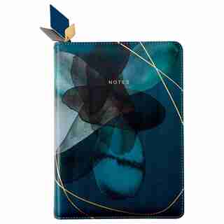 REFILLABLE ZIP JOURNAL WATERCOLOUR LAYERS GREEN