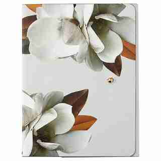 FOLDOVER JOURNAL WITH BUTTON SMALL WINTER MAGNOLIA GREY