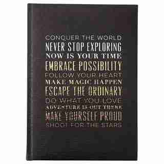 EMBOSSED JOURNAL CONQUER THE WORLD BLACK
