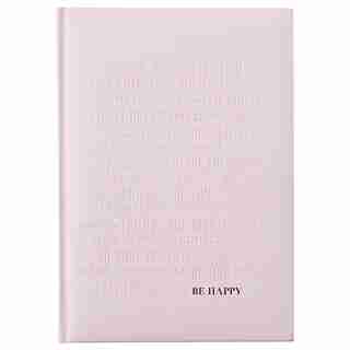 EMBOSSED JOURNAL BE HAPPY LIGHT PINK