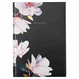 EMBOSSED JOURNAL FROSTED FLORAL BLACK