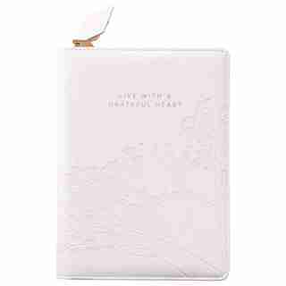 REFILLIABLE ZIP JOURNAL BABYS BREATH GRATEFUL HEART