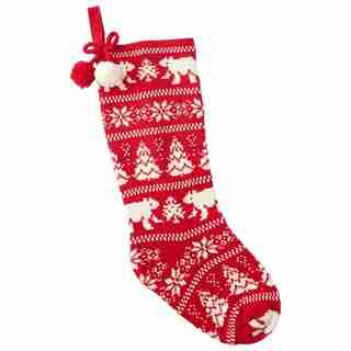 XMAS FAM JAM FAIR ISLE STOCKING – RED