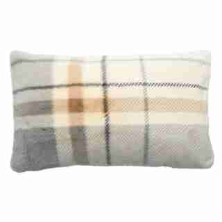 BEARLY PLAID BUNNY FAUX FUR PILLOW COVER – 12” X 21”