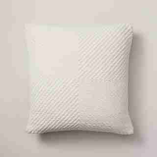 OUI WOVEN CHENILLE PILLOW COVER BLEACHED STONE 18” X 18”