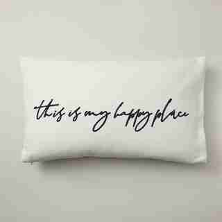 EXPRESSIONS HAPPY PLACE PILLOW COVER – 12” X 21”