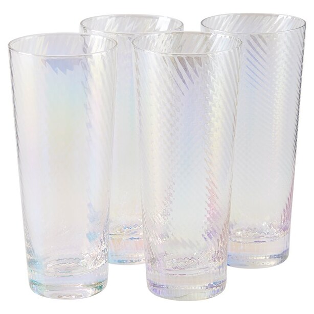 PEARLESCENT FINISH SWIRL CHAMPAGNE GLASS - SET OF 4