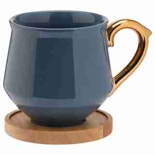 DUSTY BLUE MUG WITH COASTER