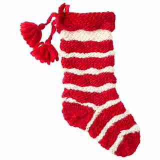 XMAS REVERSE STRIPE STOCKING – RED