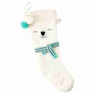 XMAS POLAR BEAR KNIT STOCKING