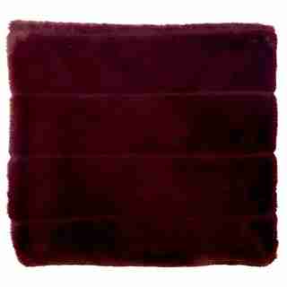 FAUX-FUR THROW – BURGUNDY & HERRINGBONE