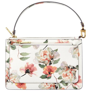 LOVE AND LORE HARPER WRISTLET POPPY FLORAL IVORY